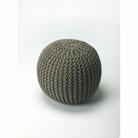 Homeroots 16 x 19 x 19 in. Cool Gray Woven Pouf Ottoman 388964